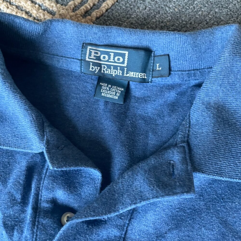 Vintage polo Ralph Lauren light blue polo T-shirt Large - Picture 2 of 2